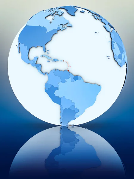 Caribbean Blue Globe Reflective Surface Illustration — Stock Photo, Image