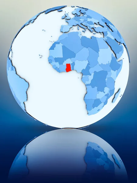 Гана Синій Глобусом Поверхні Відбиває Ілюстрація — стокове фото