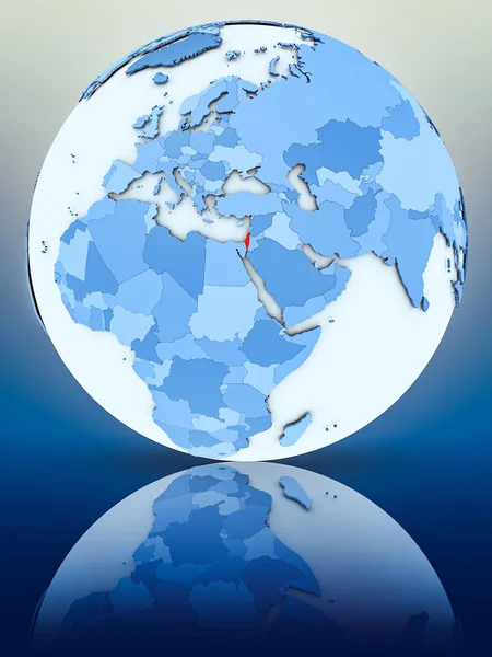 Israel Blue Globe Reflective Surface Illustration — Stock Photo, Image