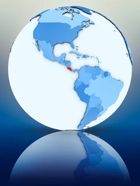 Costa Rica Blue Globe Reflective Surface Illustration — Stock Photo, Image