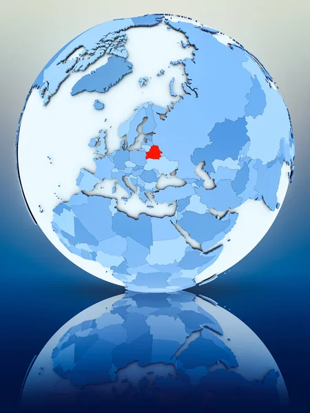 Belarus Blue Globe Reflective Surface Illustration — Stock Photo, Image