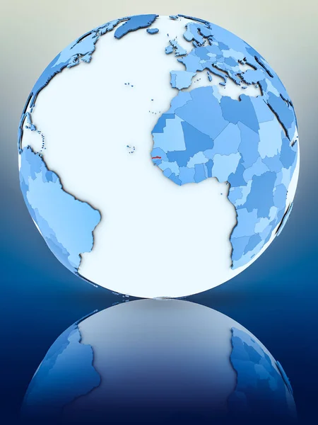 Gambia Blue Globe Reflective Surface Illustration — Stock Photo, Image