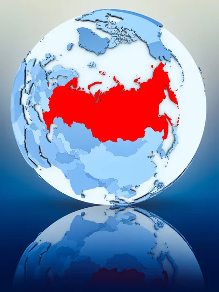 Ryssland Blå Klotet Reflekterande Yta Illustration — Stockfoto