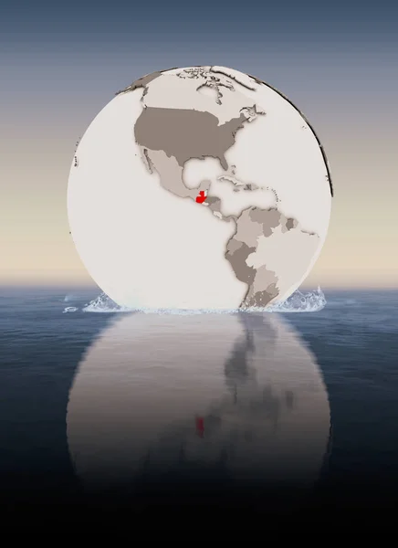 Guatemala Rot Auf Einem Globus Der Wasser Schwimmt Illustration — Stockfoto