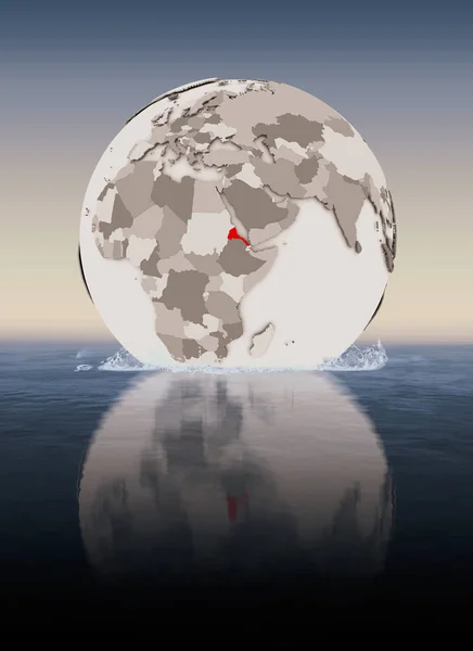 Erytrea Czerwonym Całym Świecie Pływające Wodzie Ilustracja — Zdjęcie stockowe