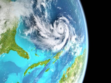 Büyük kasırga East coast Usa Atlantik Okyanusu yaklaşıyor. Nasa tarafından döşenmiş bu görüntü unsurları.