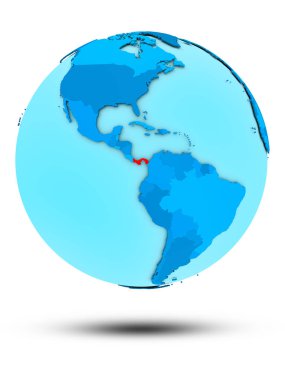 Panama beyaz arka plan üzerinde izole mavi dünya üzerinde. 3D çizim.