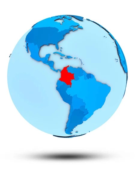 Kolumbia Blue Globe Białym Tle Ilustracja — Zdjęcie stockowe
