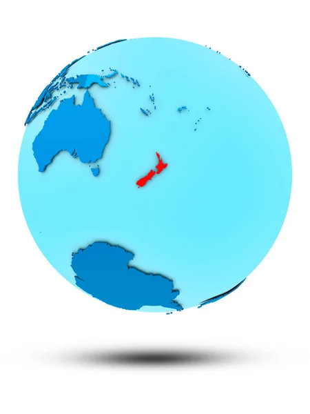 Нова Зеландія Синій Земної Кулі Ізольовані Білому Тлі Ілюстрація — стокове фото