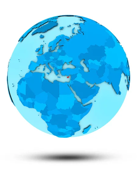 塞浦路斯在蓝色地球被隔绝在白色背景 — 图库照片