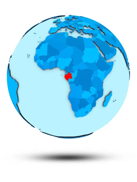 加蓬在蓝色地球被隔绝在白色背景 — 图库照片