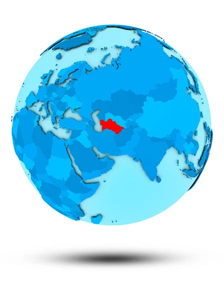 Turkmenistan Blå Jordglob Isolerad Vit Bakgrund Illustration — Stockfoto
