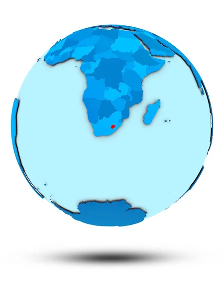 Лесото Голубом Глобусе Изолировано Белом Фоне Иллюстрация — стоковое фото