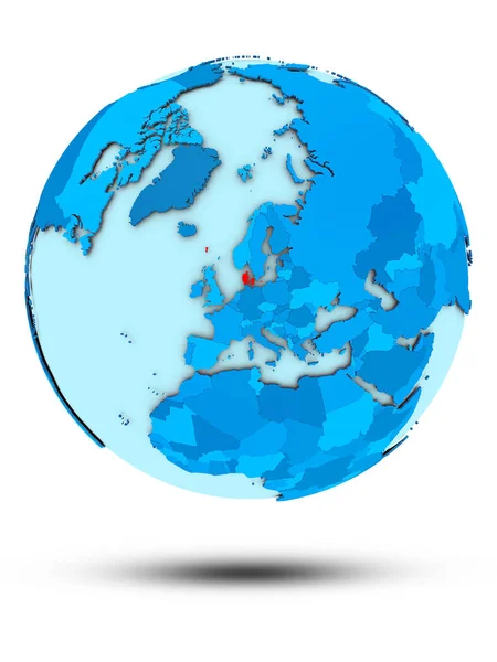 Δανία Μπλε Πλανήτη Που Απομονώνονται Λευκό Φόντο Απεικόνιση — Φωτογραφία Αρχείου