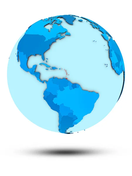 Karibik Modrý Glóbus Izolovaných Bílém Pozadí Obrázek — Stock fotografie