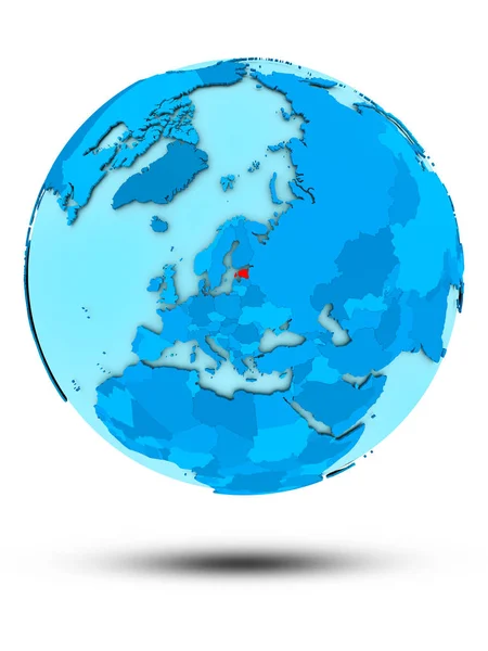 Estland Auf Blauem Globus Isoliert Auf Weißem Hintergrund Illustration — Stockfoto