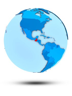 Guatemala beyaz arka plan üzerinde izole mavi dünya üzerinde. 3D çizim.