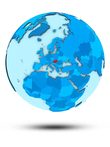 Węgry Blue Globe Białym Tle Ilustracja — Zdjęcie stockowe