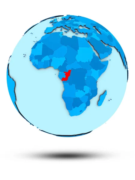 Congo Blauwe Wereldbol Geïsoleerd Een Witte Achtergrond Illustratie — Stockfoto