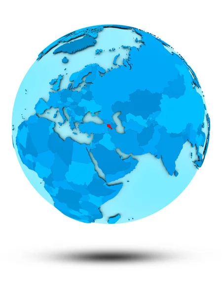 Армения Голубом Глобусе Изолирована Белом Фоне Иллюстрация — стоковое фото
