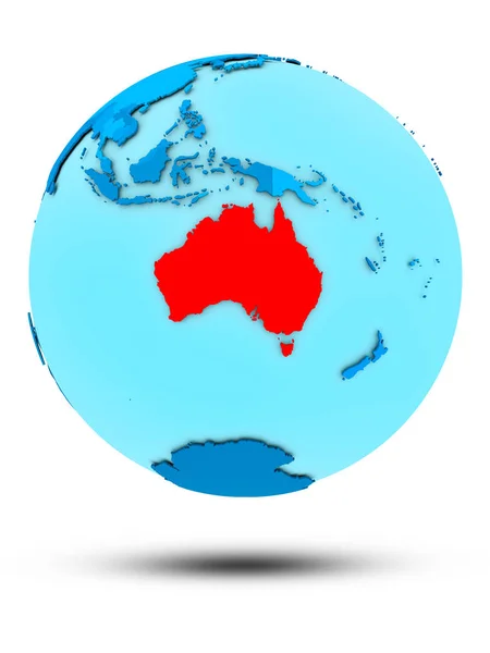 Australia Blue Globe Isolated White Background Illustration — Stock Photo, Image