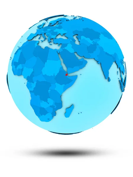 Djibouti Blue Globe Isolated White Background Illustration — Stock Photo, Image