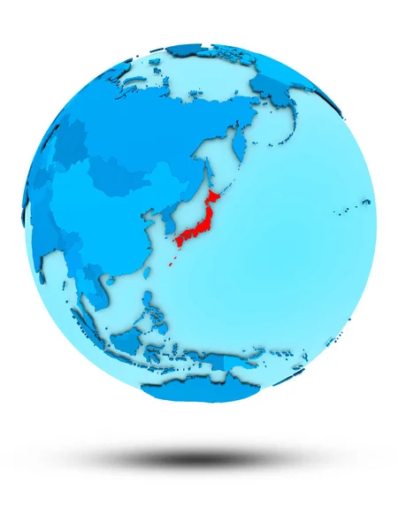 白い背景で隔離の青い地球上 日本します イラストレーション — ストック写真