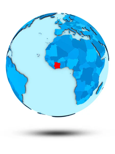 Elefántcsontpart Kék Globe Elszigetelt Fehér Background Illusztráció — Stock Fotó