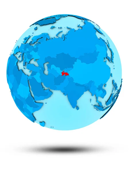Tajikistan Blue Globe Isolated White Background Illustration — Stock Photo, Image