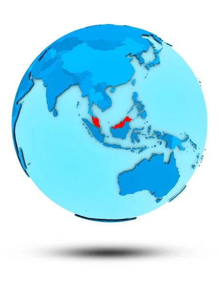 白い背景で隔離の青い地球上のマレーシア イラストレーション — ストック写真