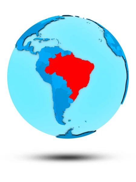 Brazil Blue Globe Isolated White Background Illustration — Stock Photo, Image