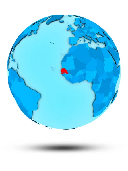 Szenegál Kék Világ Elszigetelt Fehér Background Illusztráció — Stock Fotó