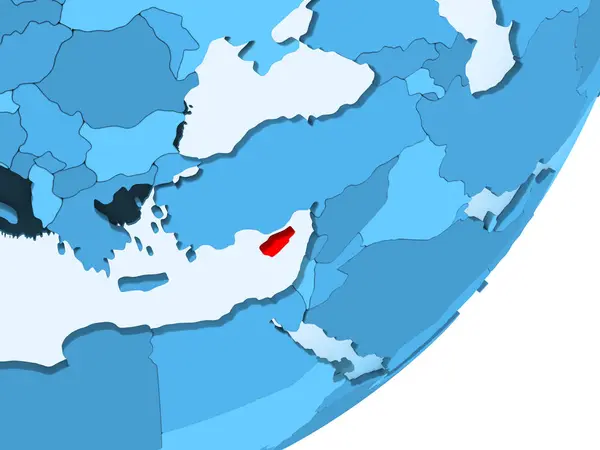 Κύπρος Κόκκινο Μπλε Πολιτικό Κόσμο Διαφανές Ωκεανούς Απεικόνιση — Φωτογραφία Αρχείου