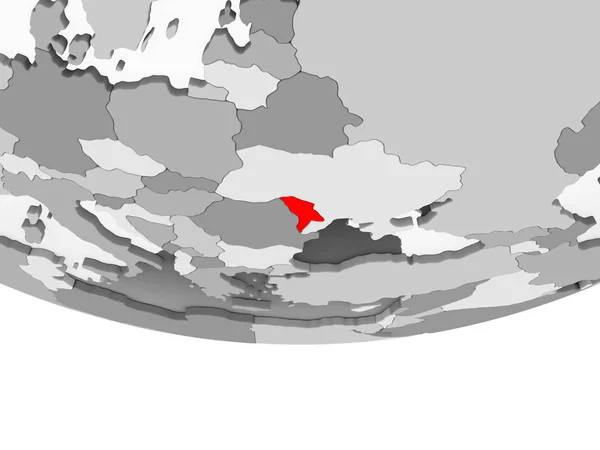 Moldova Red Grey Political Globe Transparent Oceans Illustration — Stock Photo, Image