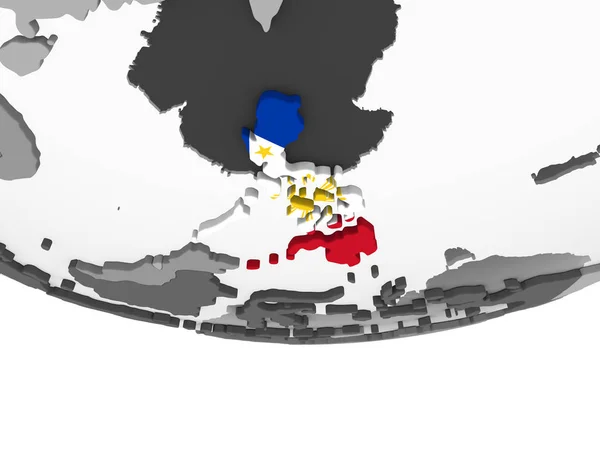 플래그로 세계에 필리핀입니다 일러스트 — 스톡 사진