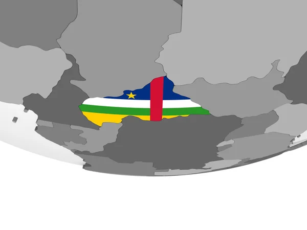 Κεντρικής Αφρικής Γκρι Πολιτικό Πλανήτη Ενσωματωμένο Σημαία Απεικόνιση — Φωτογραφία Αρχείου