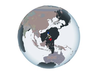 Filipinler katıştırılmış bayrak ile siyasi dünya üzerinde. 3d illüstrasyon izole beyaz arka plan üzerinde.