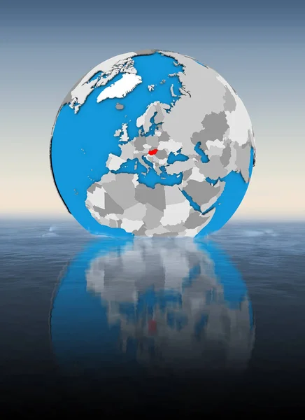 Ungern Globen Som Flyter Vatten Illustration — Stockfoto
