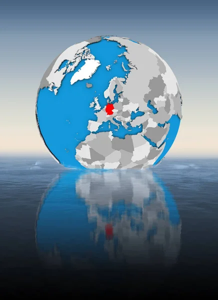 Германия Земном Шаре Плавает Воде Иллюстрация — стоковое фото