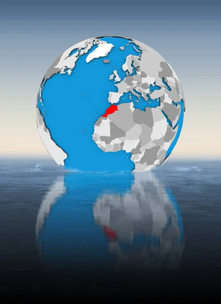 Morocco Globe Floating Water Illustration — Stock Photo, Image