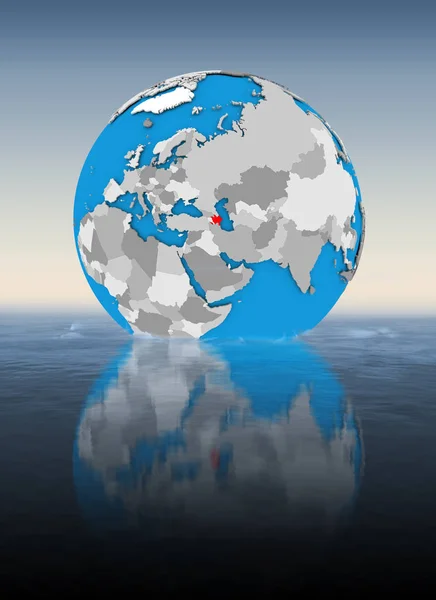 Azerbajdzjan Globen Som Flyter Vatten Illustration — Stockfoto