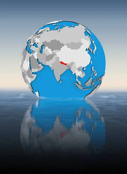 Nepal Globe Floating Water Illustration — Stock Photo, Image