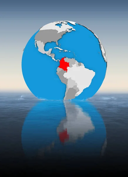 Colombia Globe Floating Water Illustration — Stock Photo, Image