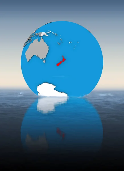 New Zealand Globe Floating Water Illustration — Stock Photo, Image