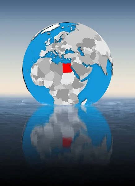 Egypt Globe Floating Water Illustration — Stock Photo, Image