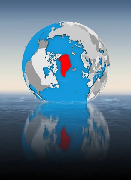 Greenland Globe Floating Water Illustration — Stock Photo, Image