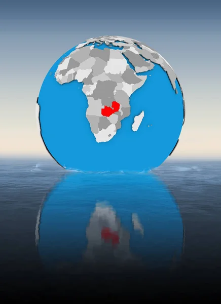 Zambia Globen Som Flyter Vatten Illustration — Stockfoto