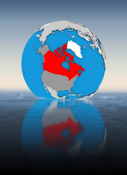 Canada Globe Floating Water Illustration — Stock Photo, Image