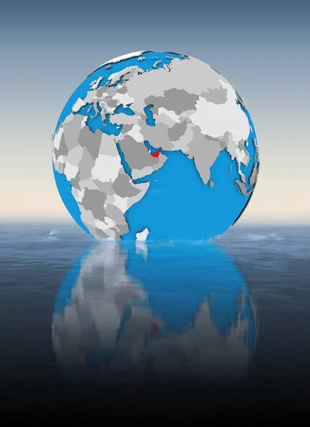 United Arab Emirates Globe Floating Water Illustration — Stock Photo, Image