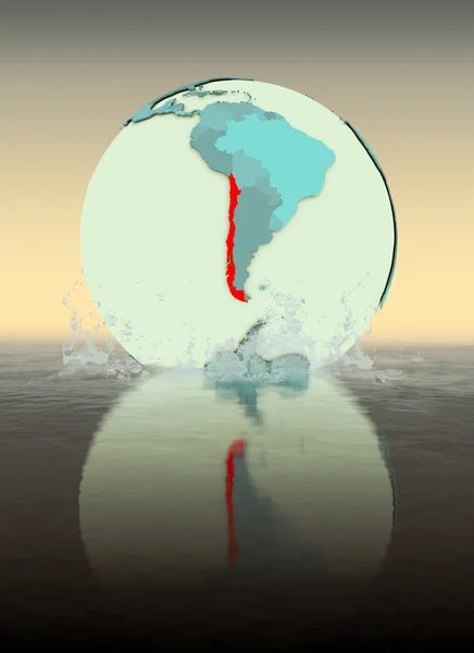 世界中にチリ水に歓声を上げた イラストレーション — ストック写真